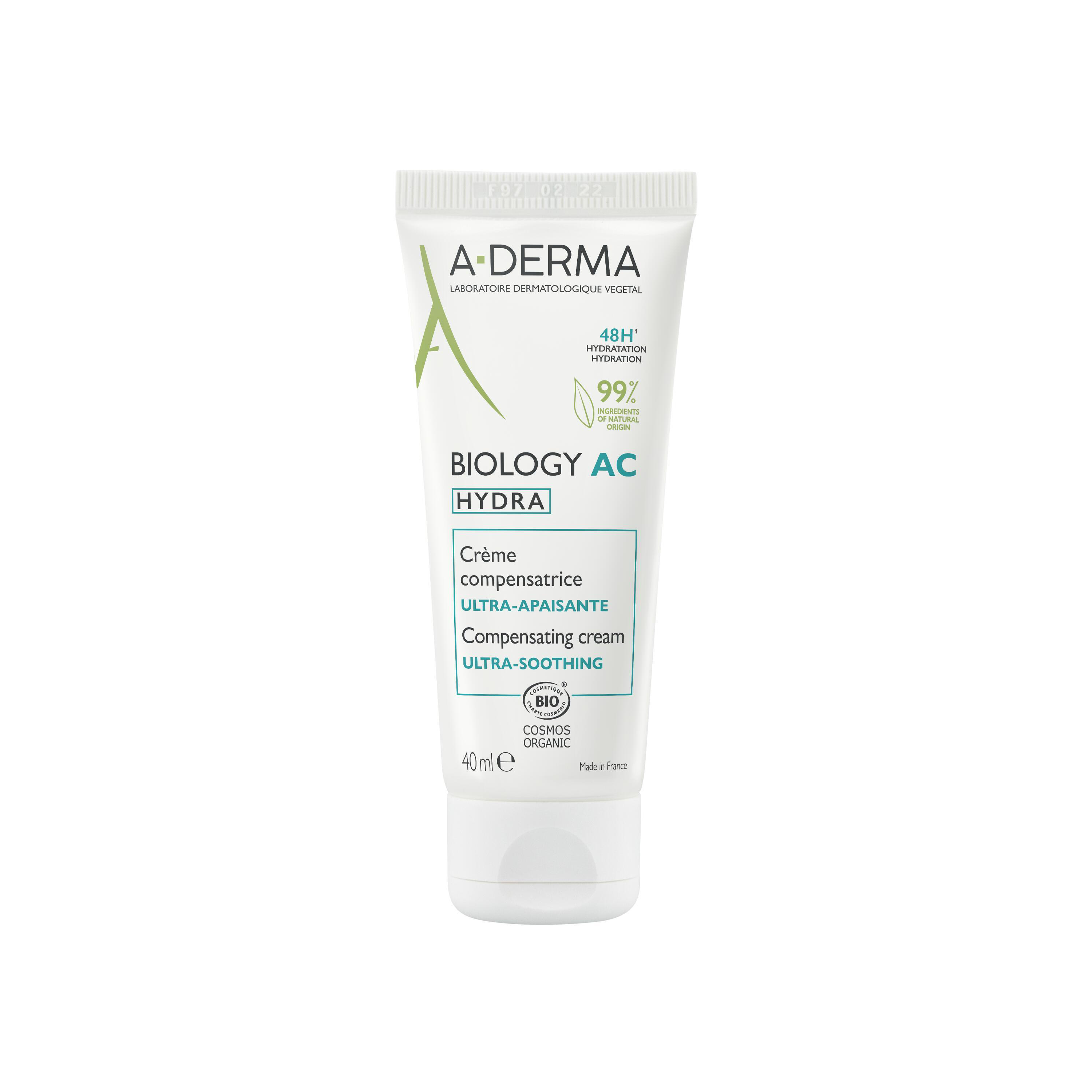 Crème Visage Compensatrice Ultra apaisante Biology Ac Hydra Bio A derma Le Tube De 40ml - vue 2