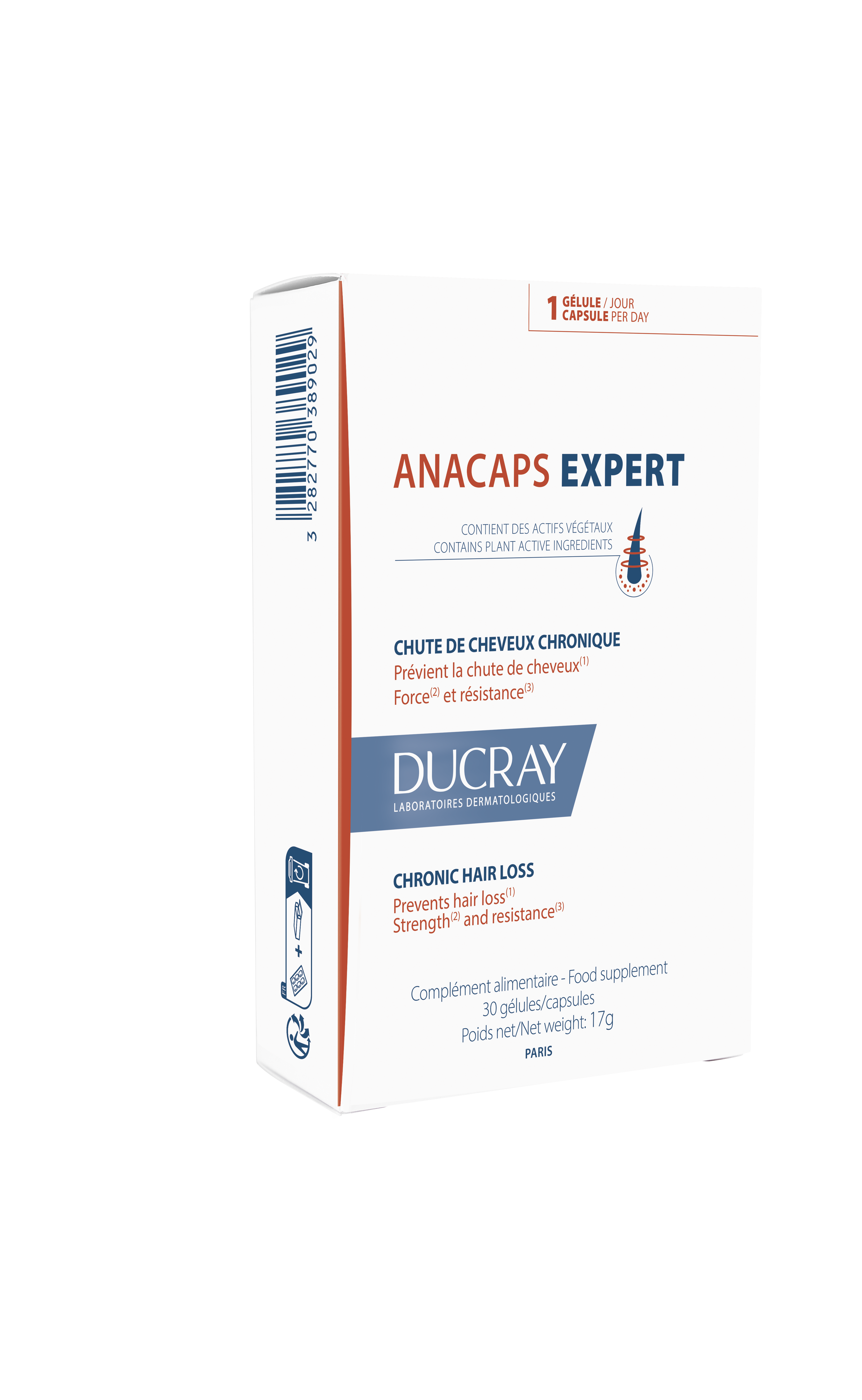 Anacaps Expert Chute De Cheveux Chronique Cure 1 Mois 30 Capsules