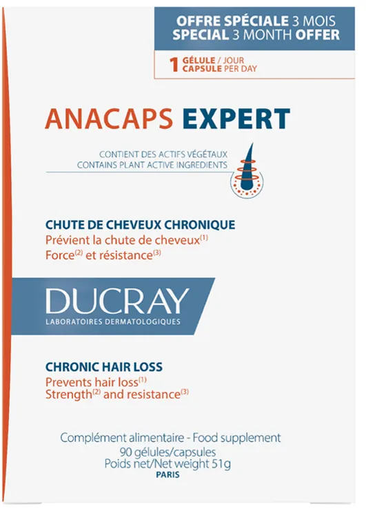 Ducray Complément alimentaire Chute de cheveux Anacaps Expert 90 capsules