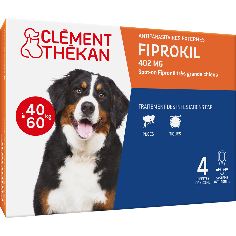 Anti-Puces Anti-Tiques Chien 40-60kg 4 Pipettes