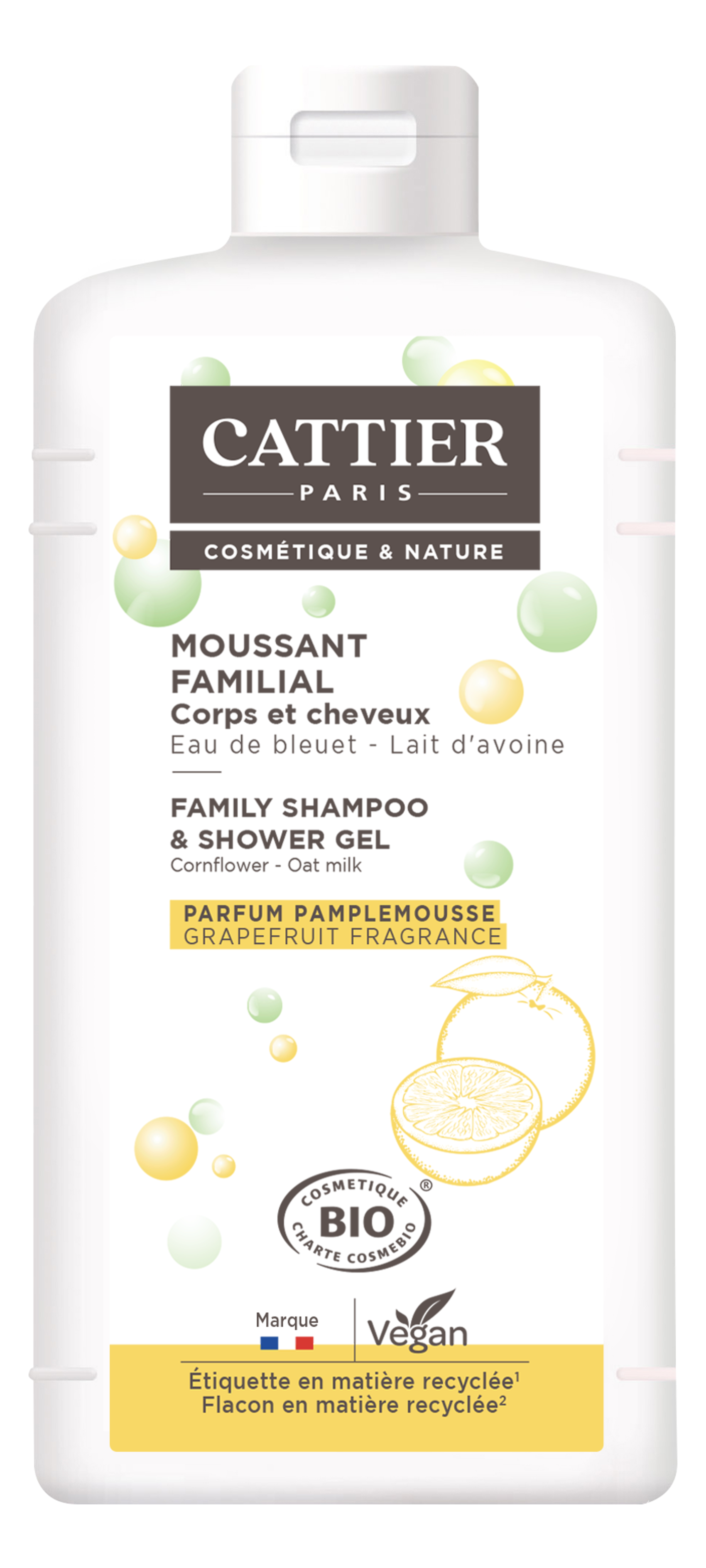 Gel moussant familial corps et cheveux bio 500ml