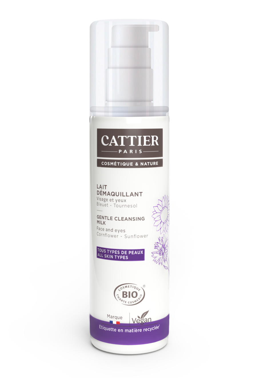 Cattier lait démaquillant bio caresse d'Herboriste 200ml