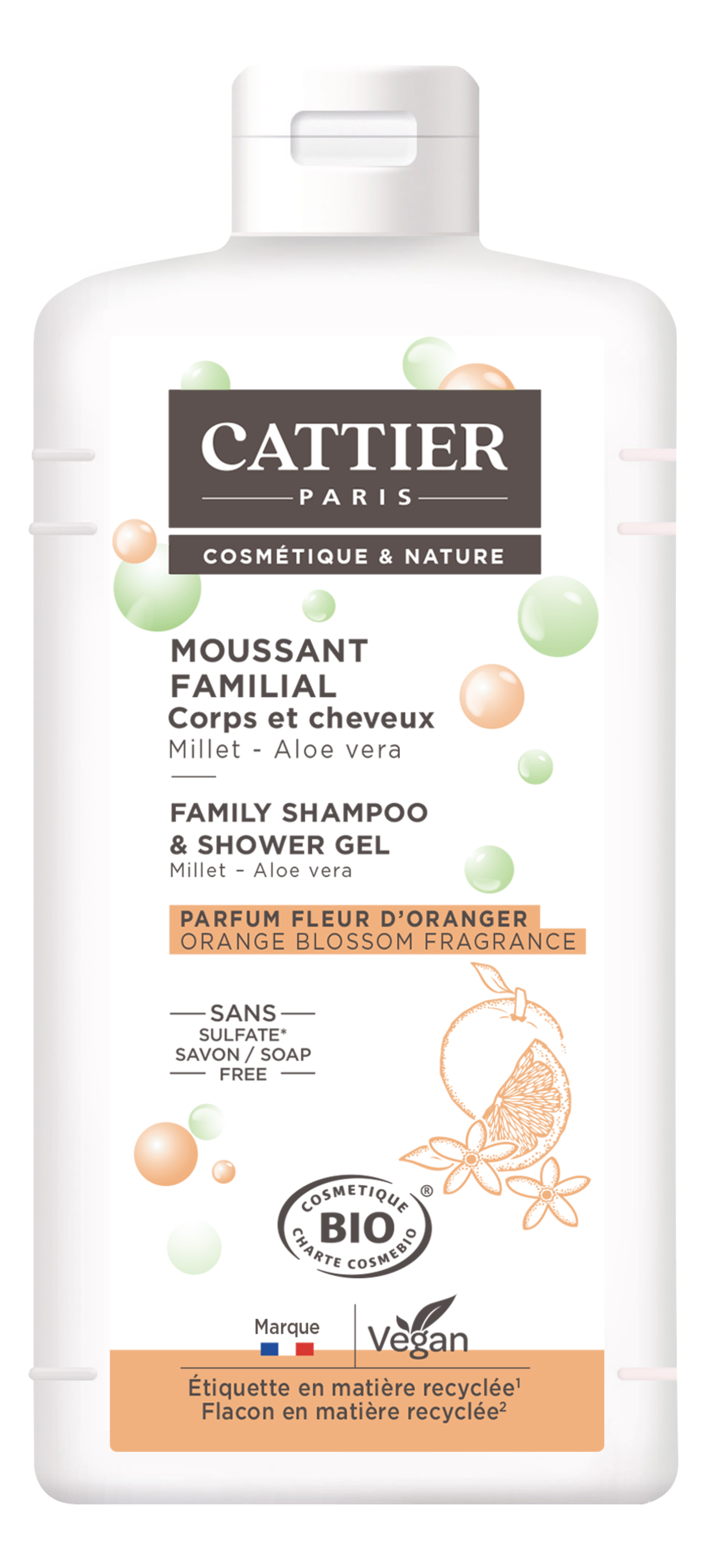 Moussant familial fleur d'oranger bio 500ml