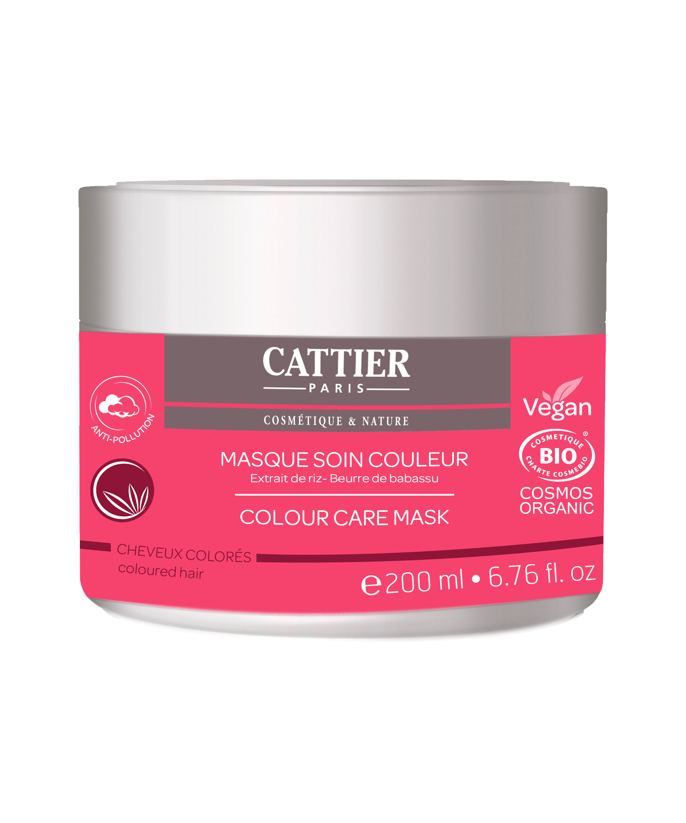 Masque Soin couleur anti-pollution Cheveux colorés bio 200ml