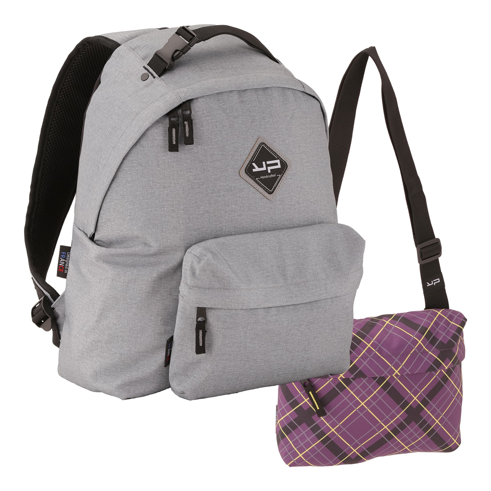 Sac 1 compartiment BODYPACK gris 2 poches et bandoulière