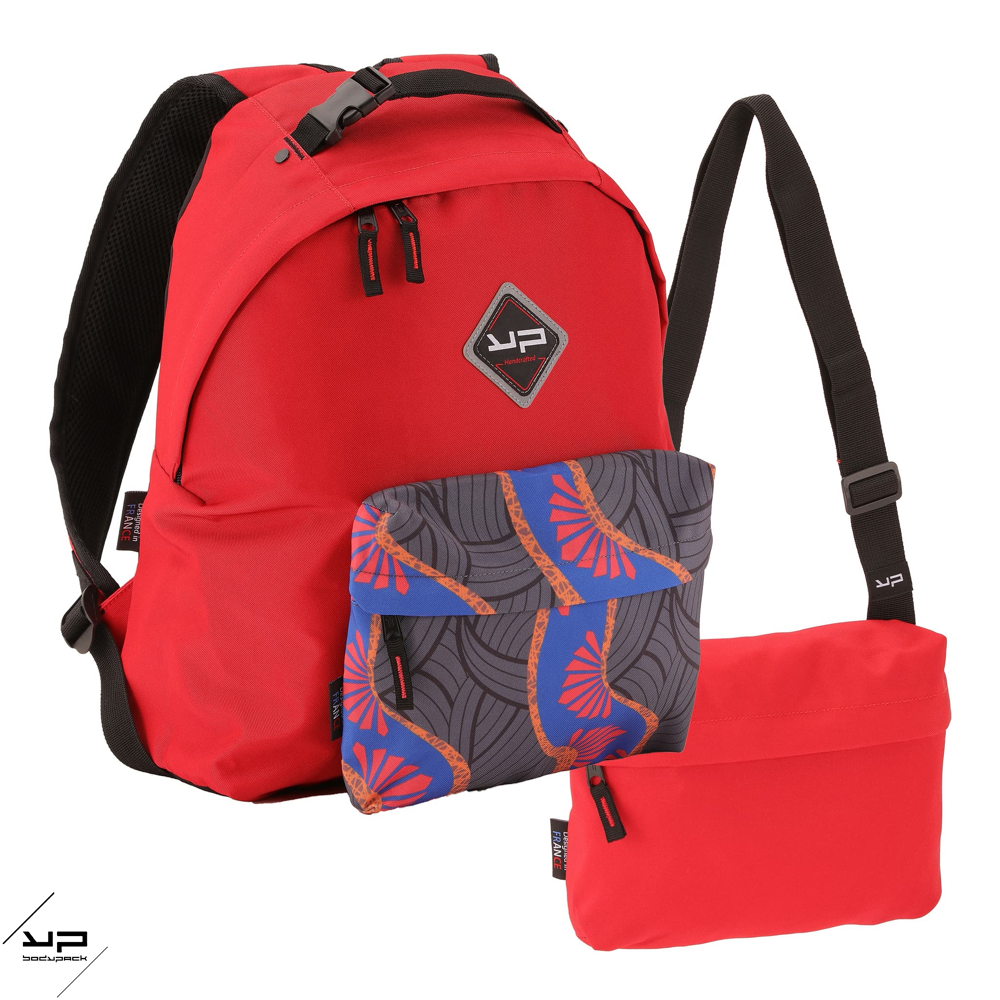 Sac 1 compartiment BODYPACK rouge 2 poches et bandoulière
