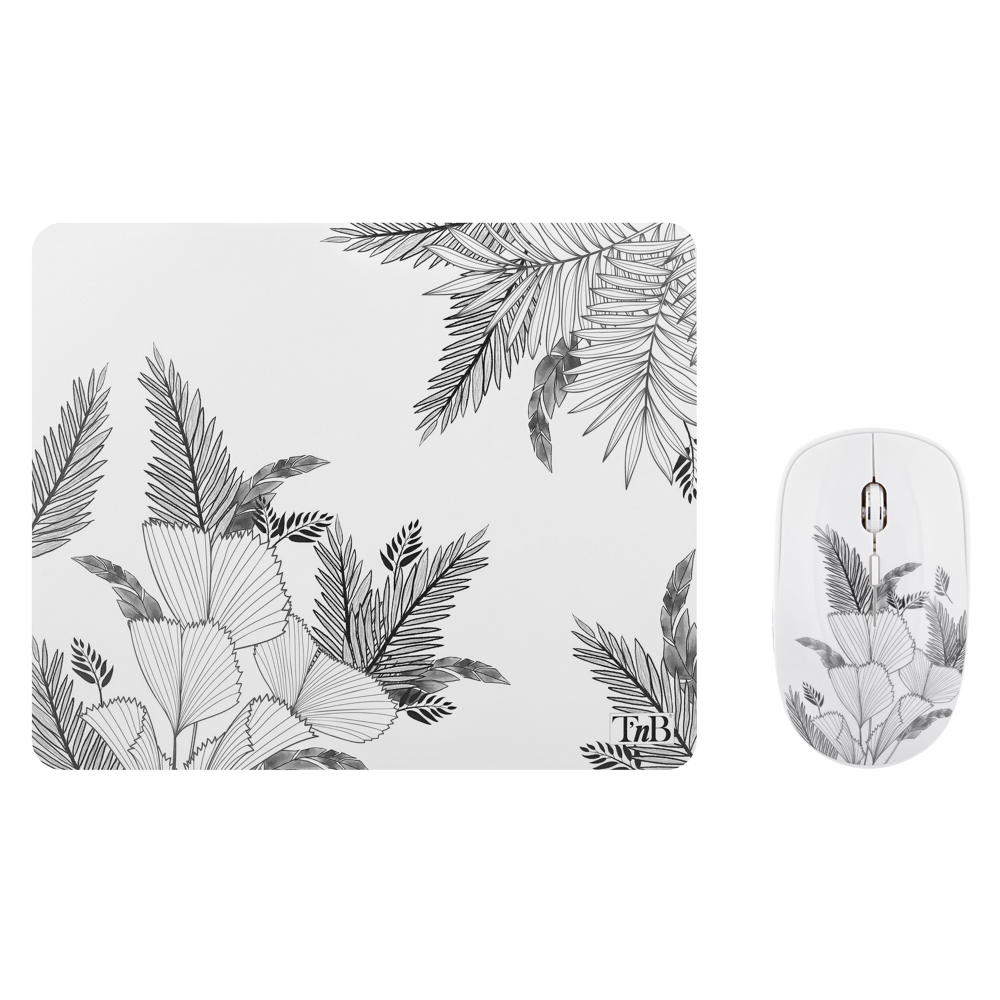 Bundle T'nB tapis de souris et souris sans fil Leaf Exclusiv