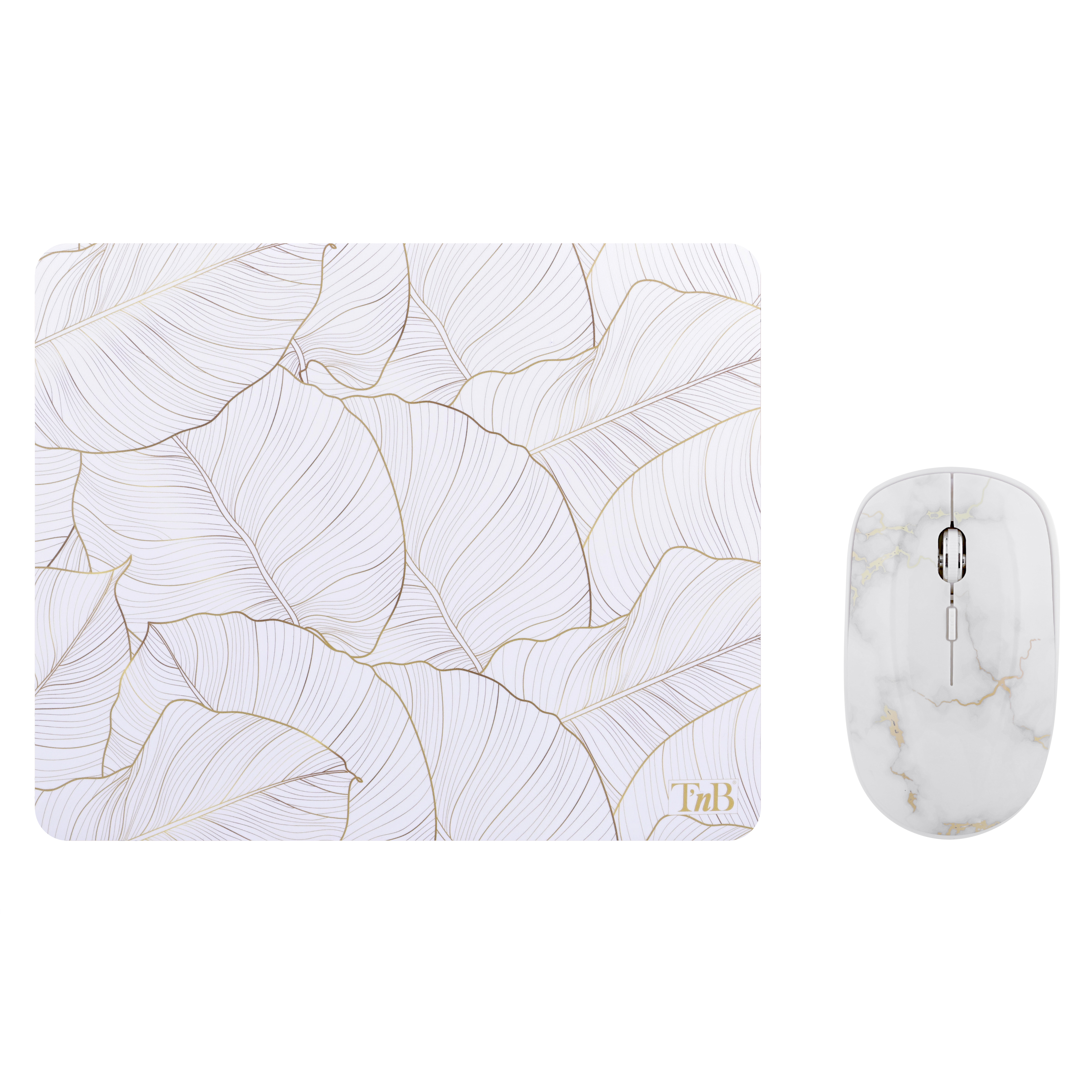 Bundle T'nB tapis de souris et souris sans fil Gold Exclusiv