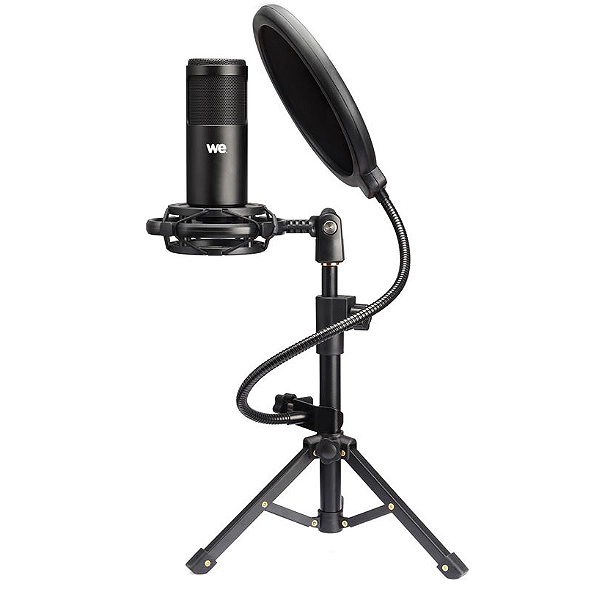 Microphone USB pour streaming WE Trépied réglable inclus filtre anti pop