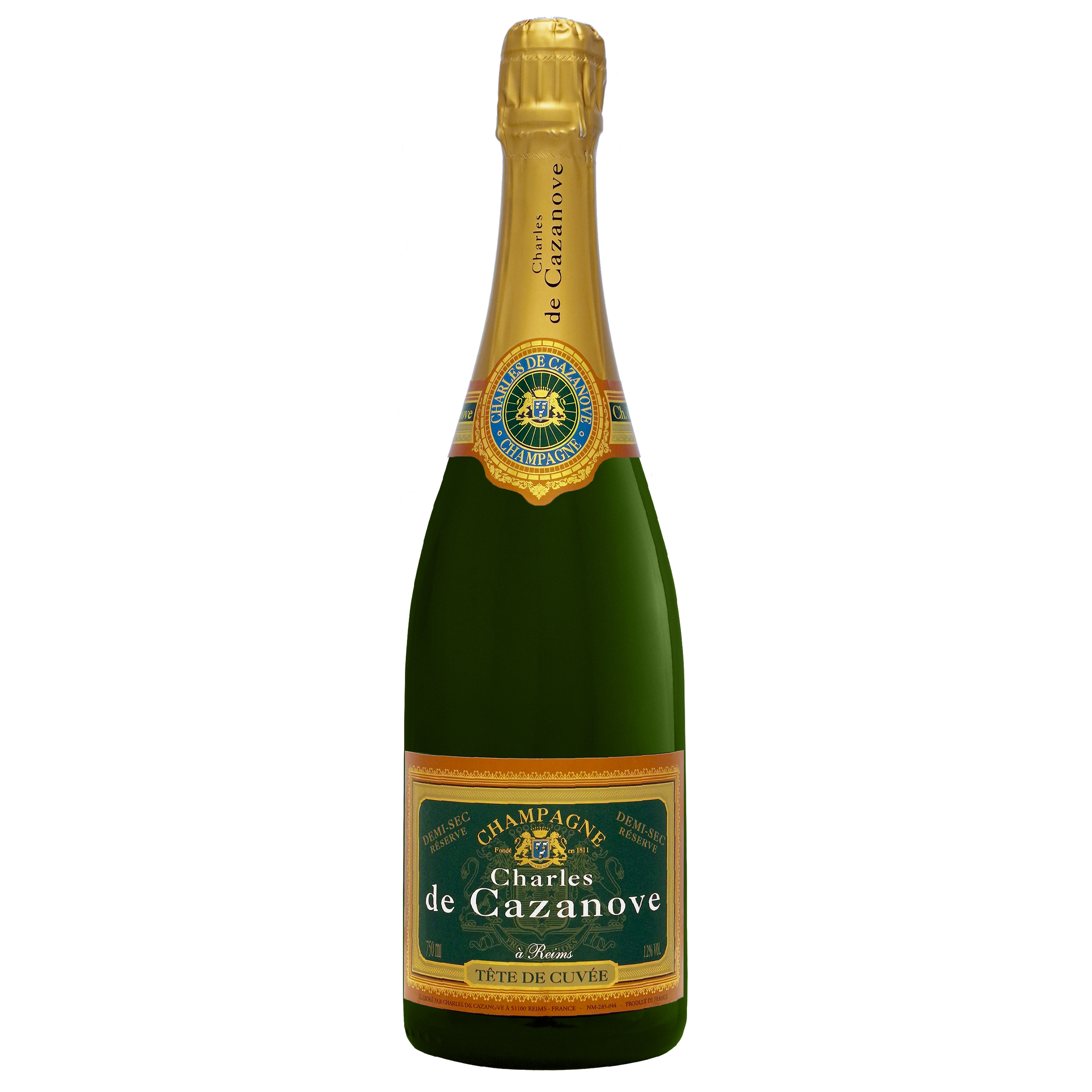 Champagne Charles de Cazanove Réserve - Tête de Cuvée - Demi-sec - 75 cl