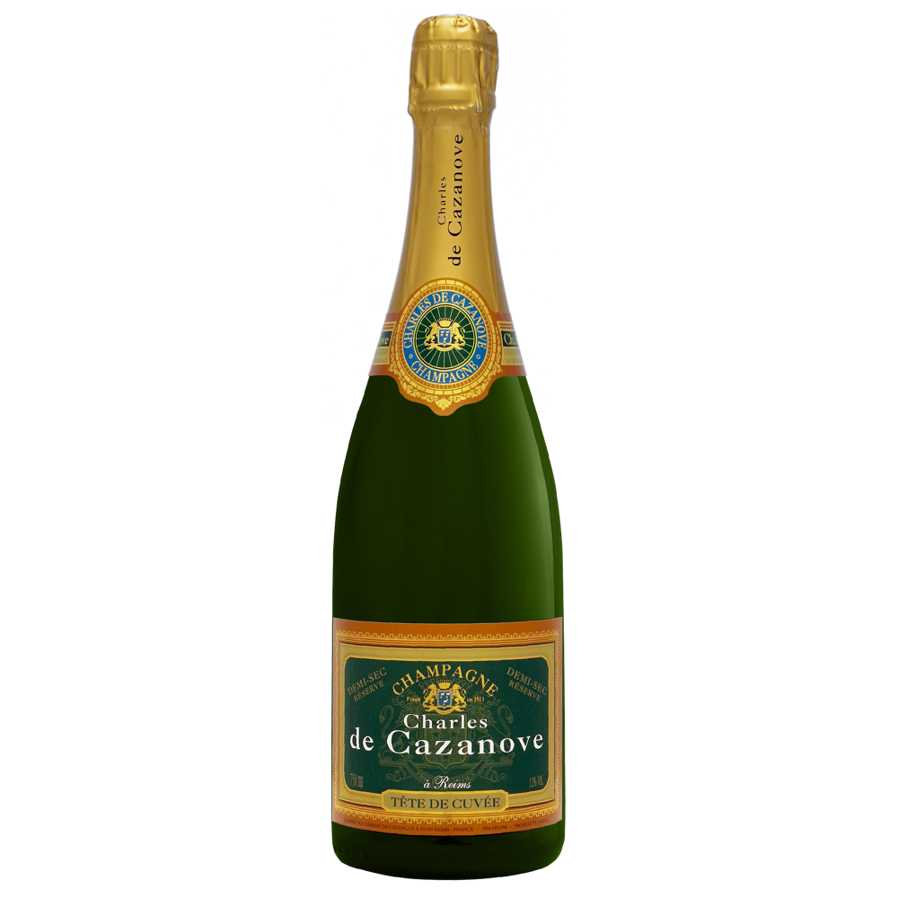 Champagne Charles de Cazanove Réserve - Tête de Cuvée - Demi-sec - 75 cl