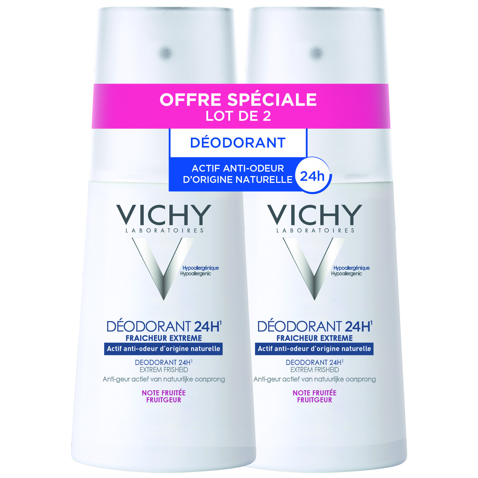 Déodorant vaporisateur fruité 2x100ml