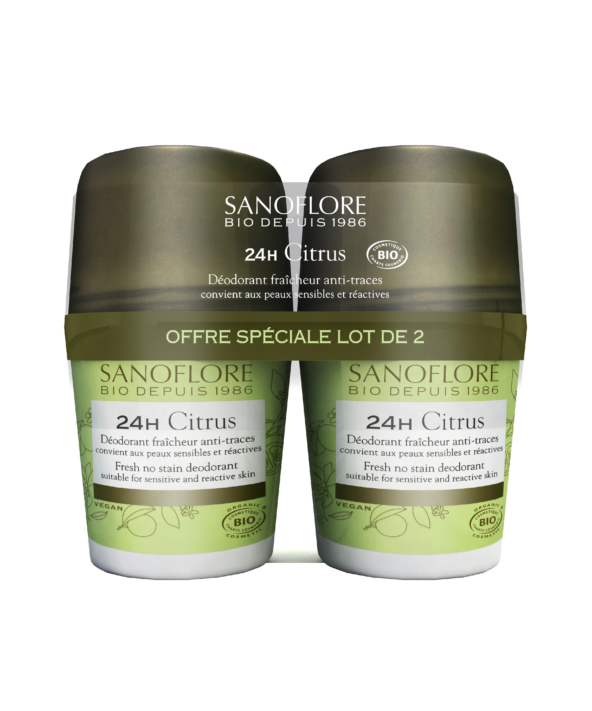 Lot Déodorants 24h Citrus Bio 50mlx2
