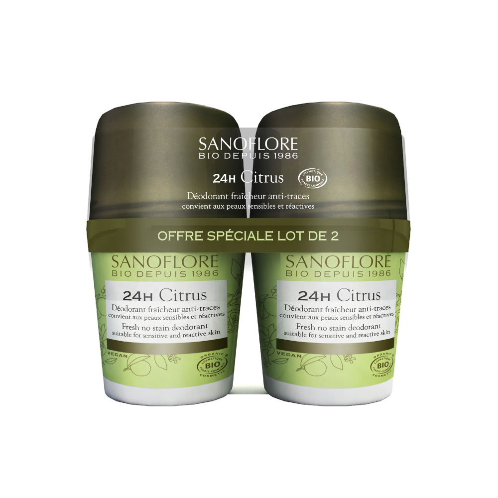 Lot Déodorants 24h Citrus Bio 50mlx2