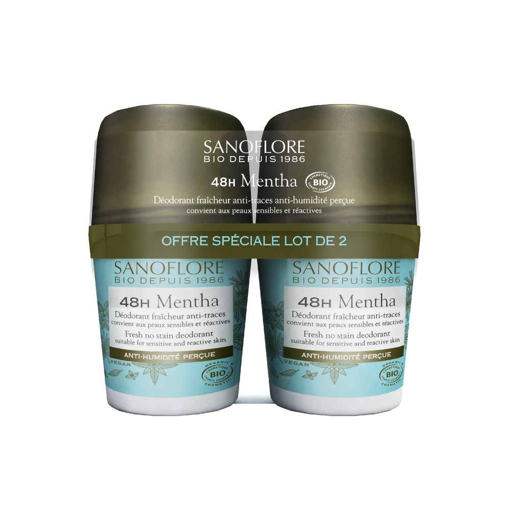 Lot Deodorants Roll-On Thé Vert-Menthe 2x50ml