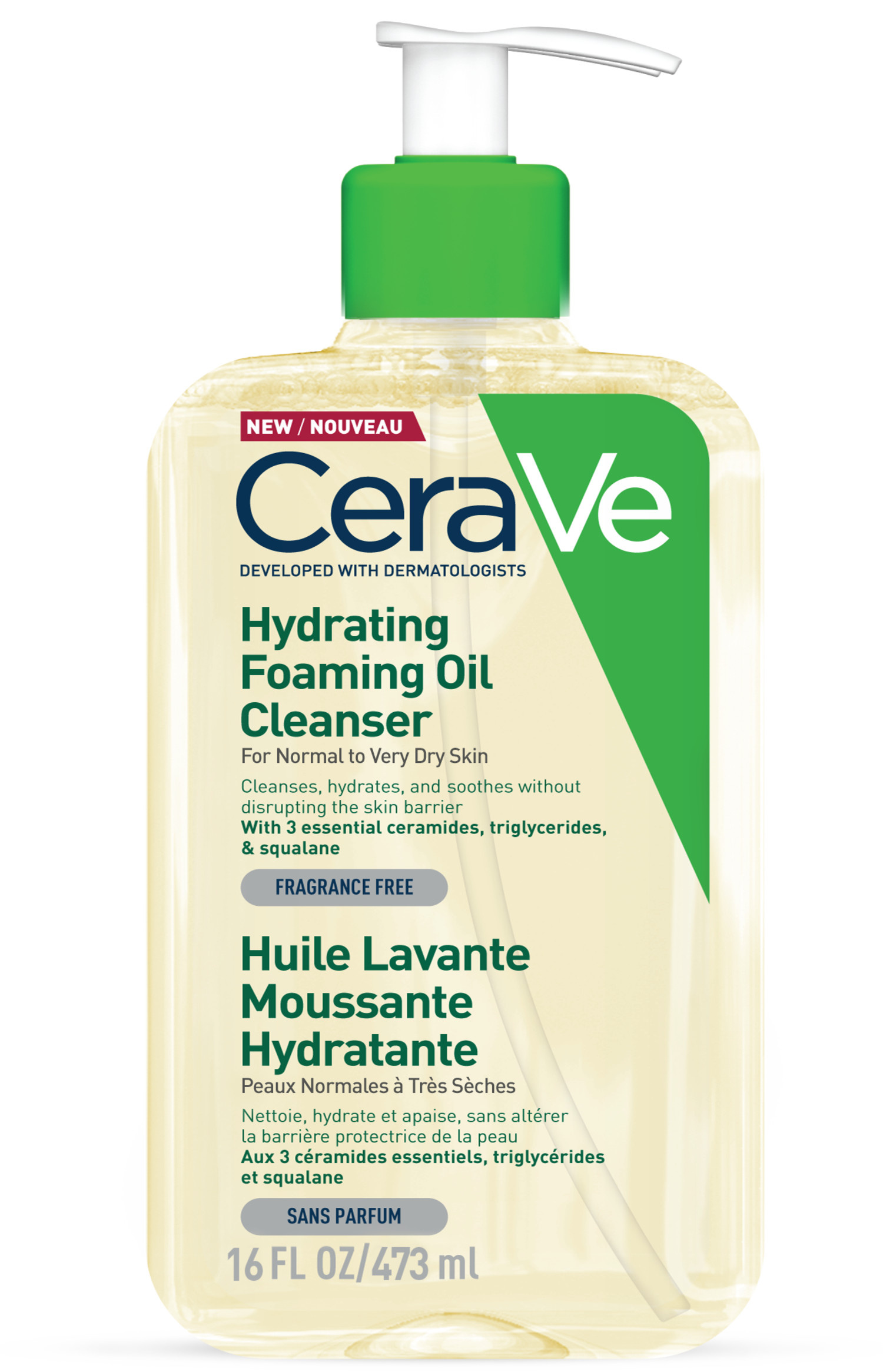 Huile Lavante Moussante Hydratante Cerave La Pompe De 473ml
