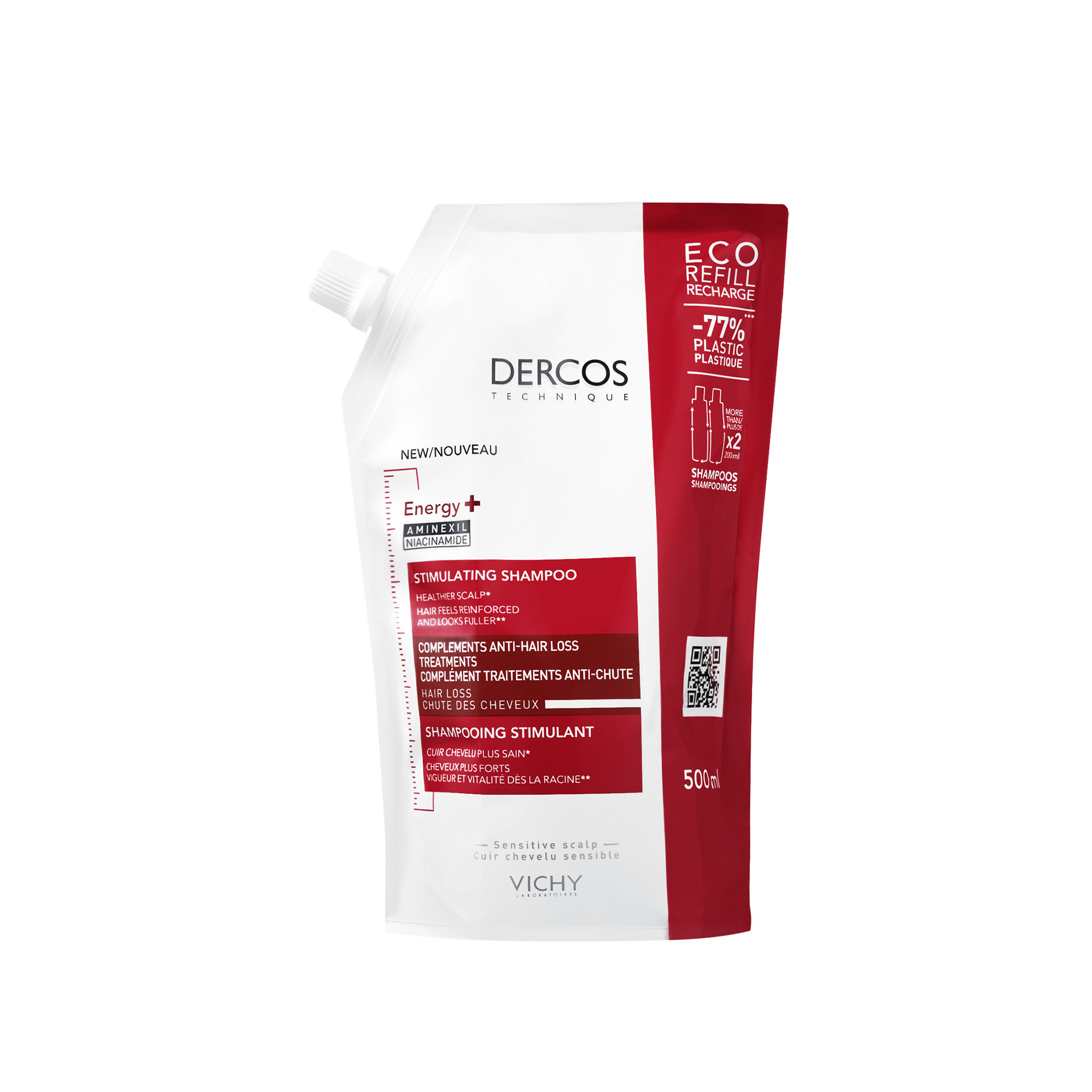 Shampooing énergisant a l'aminexil et stimulant- eco recharge