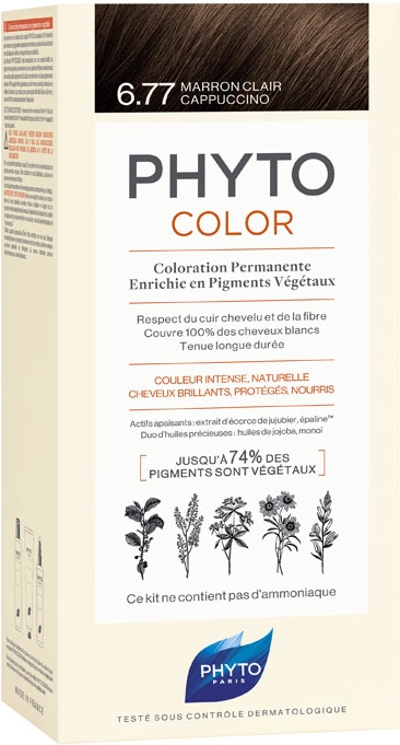 Phytocolor coloration permanente - teinte : 6.77 marron clair cappuccino