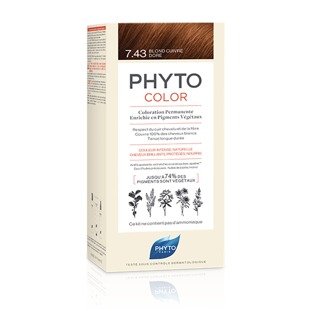 Phytocolor 7.43 Blond Cuivré Doré Kit De Coloration