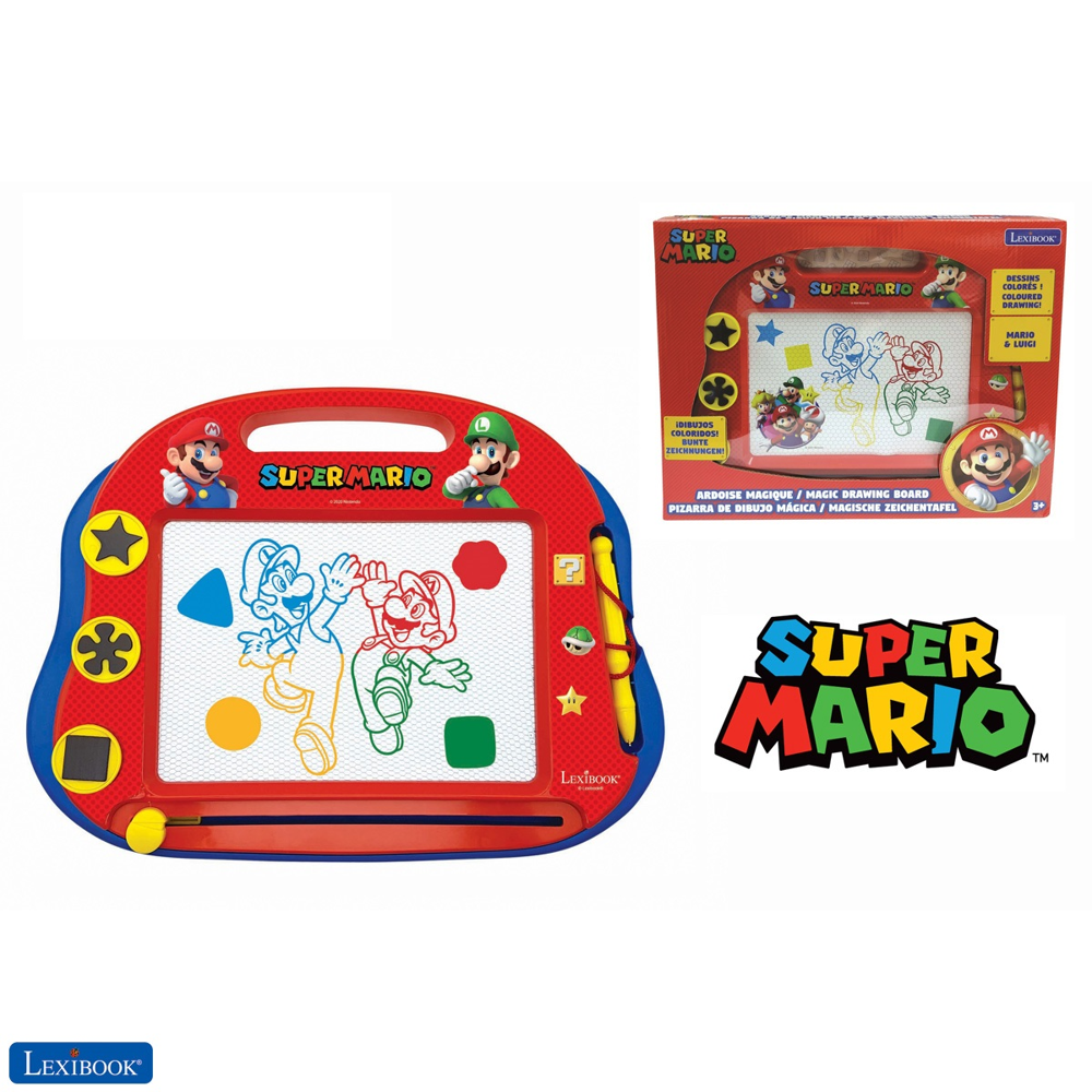 Ardoise Magique Format A5 Avec Accessoires Magnétiques Pour Dessiner En Couleurs Super Mario
