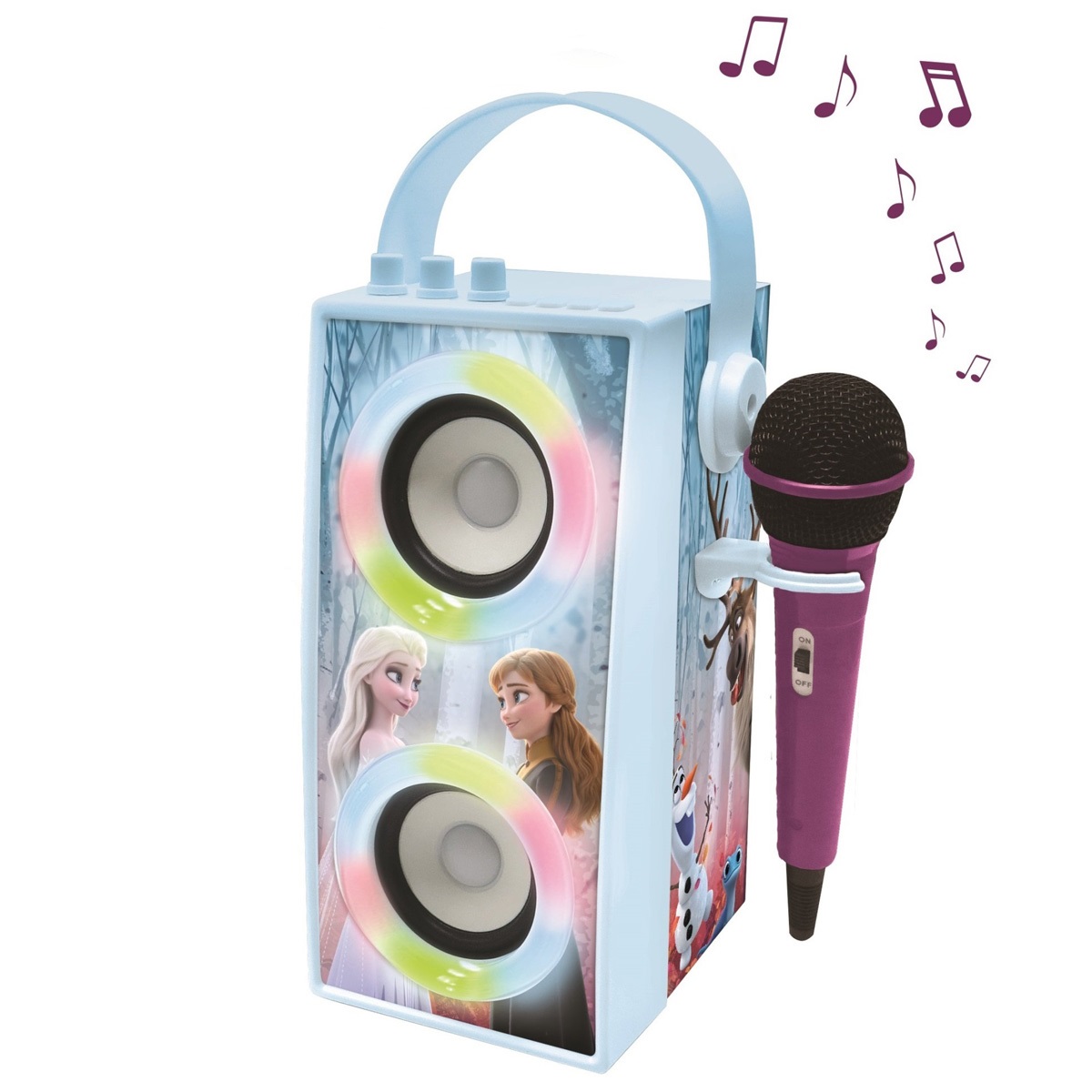 Enceinte Bluetooth portable avec micro et effets lumineux Lexibook BTP180FZZ Bleu La Reine des Neige