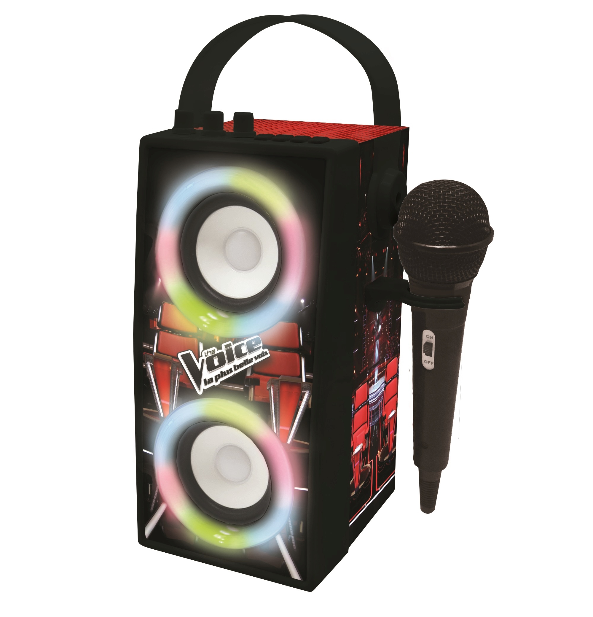 Enceinte Bluetooth portable avec micro et effets lumineux Lexibook BTP180TVZ Rouge The Voice