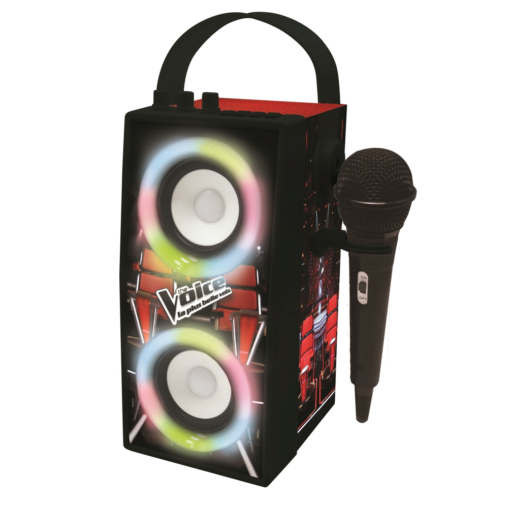Enceinte Bluetooth portable avec micro et effets lumineux Lexibook BTP180TVZ Rouge The Voice