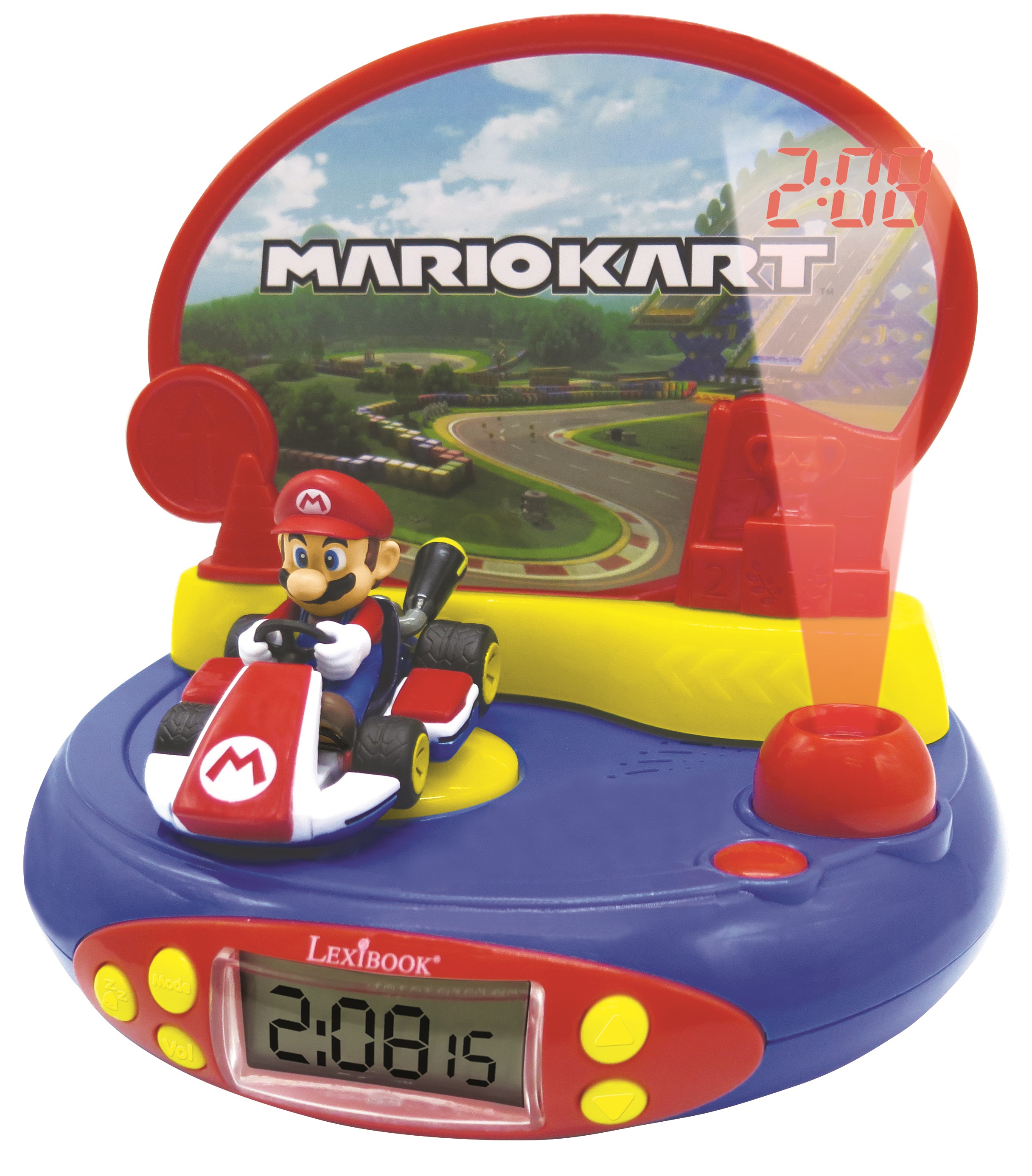 Réveil Projecteur Nintendo avec Mario Kart en 3D et des sons du jeu vidéo