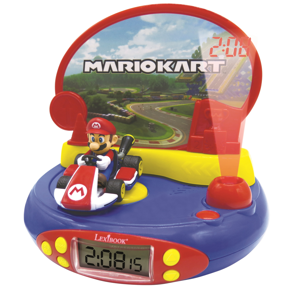 Réveil Projecteur Nintendo avec Mario Kart en 3D et des sons du jeu vidéo