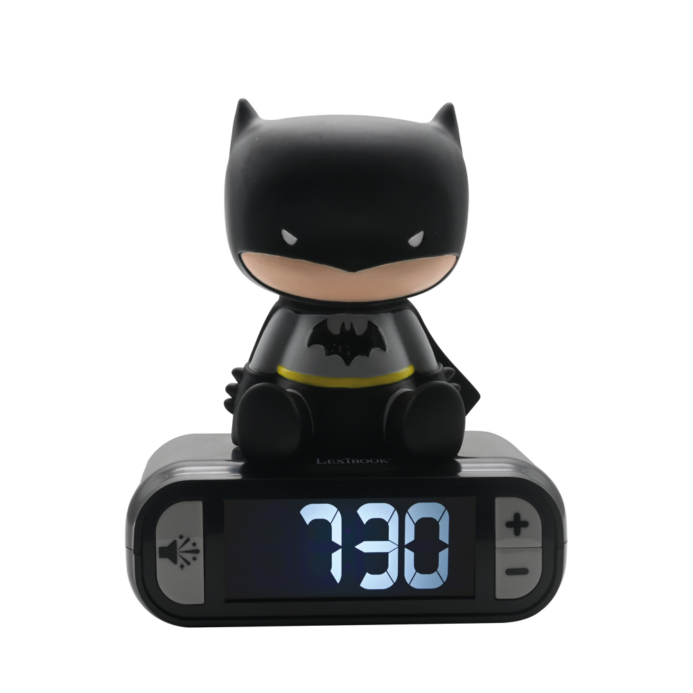 Réveil digital LEXIBOOK avec veilleuse lumineuse Batman en 3D et effets sonores