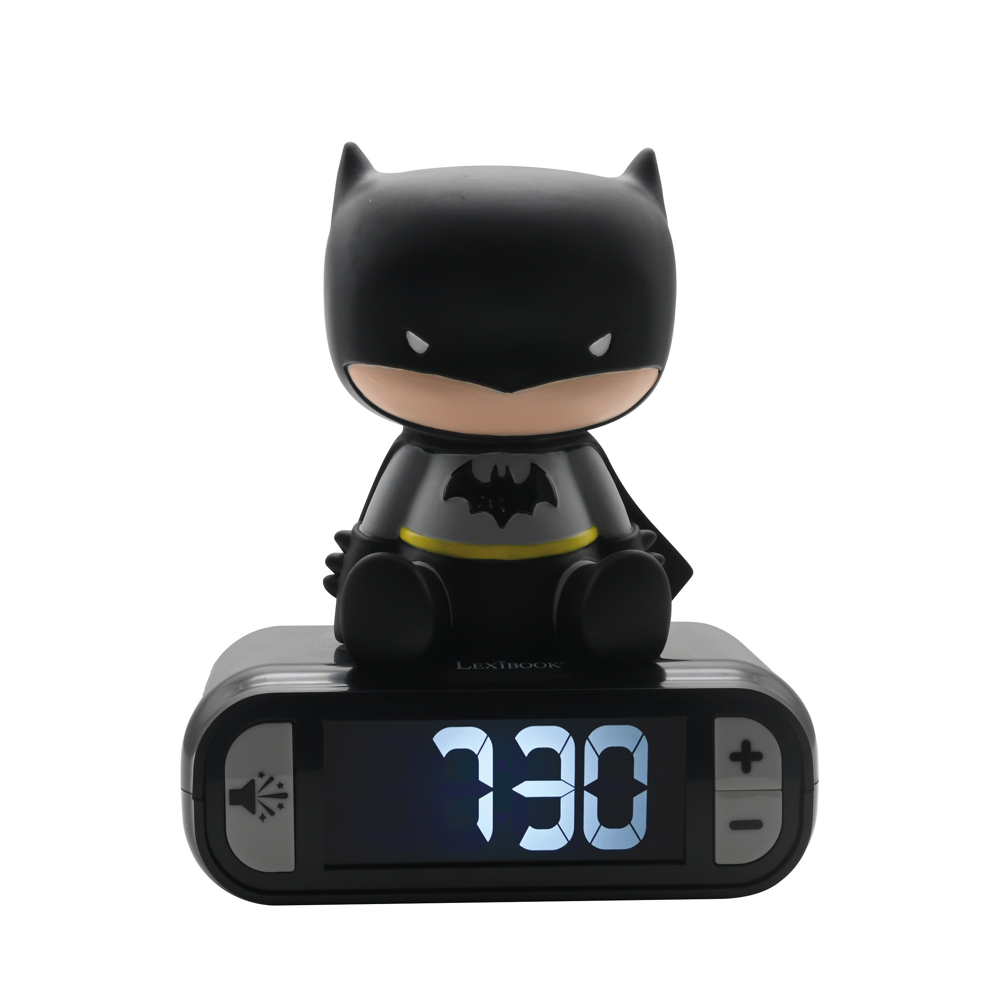 Réveil digital LEXIBOOK avec veilleuse lumineuse Batman en 3D et effets sonores