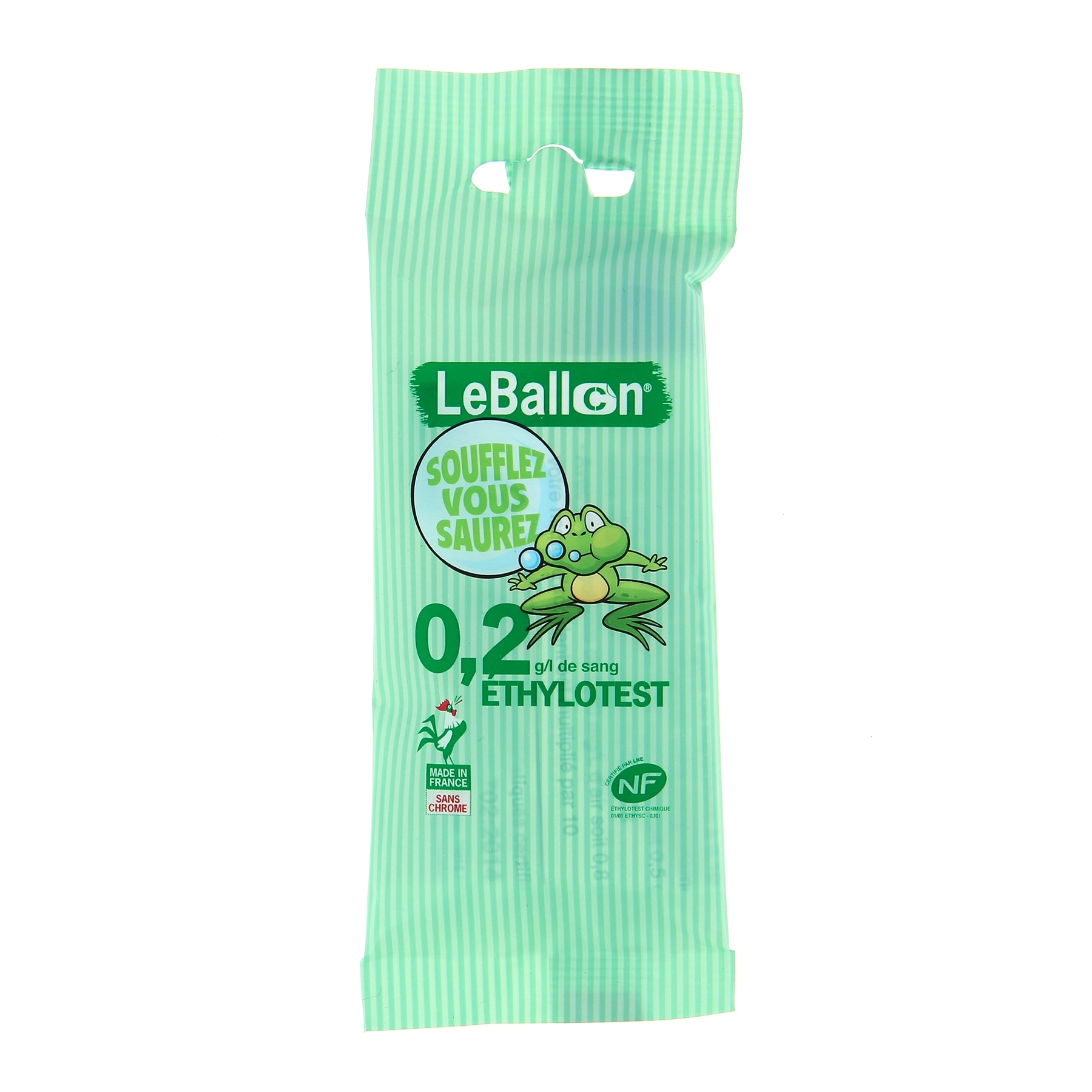 Éthylotest 0,2g/L NF - Jeune Conducteur - Le Ballon