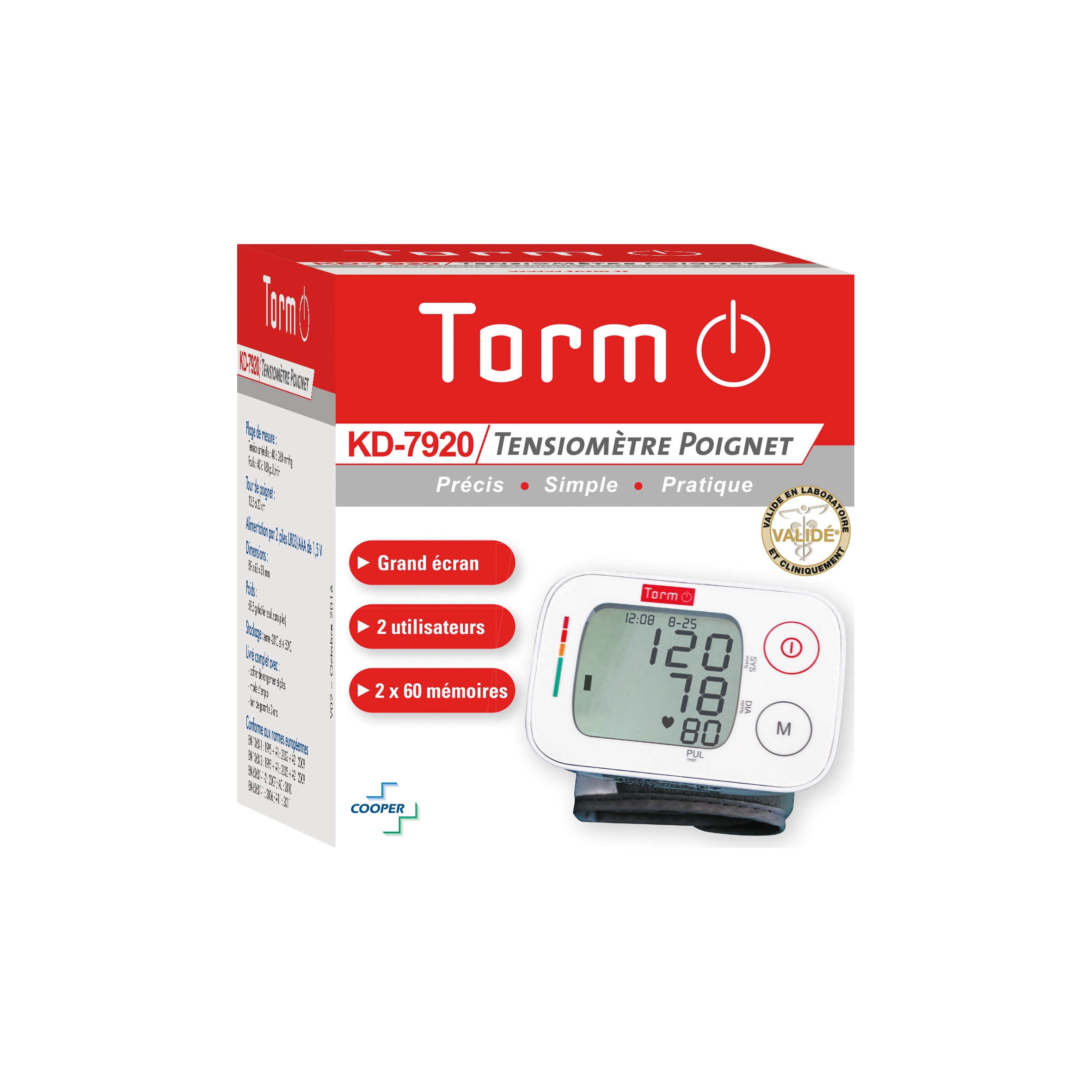 Torm tensiometre poignet kd-7920