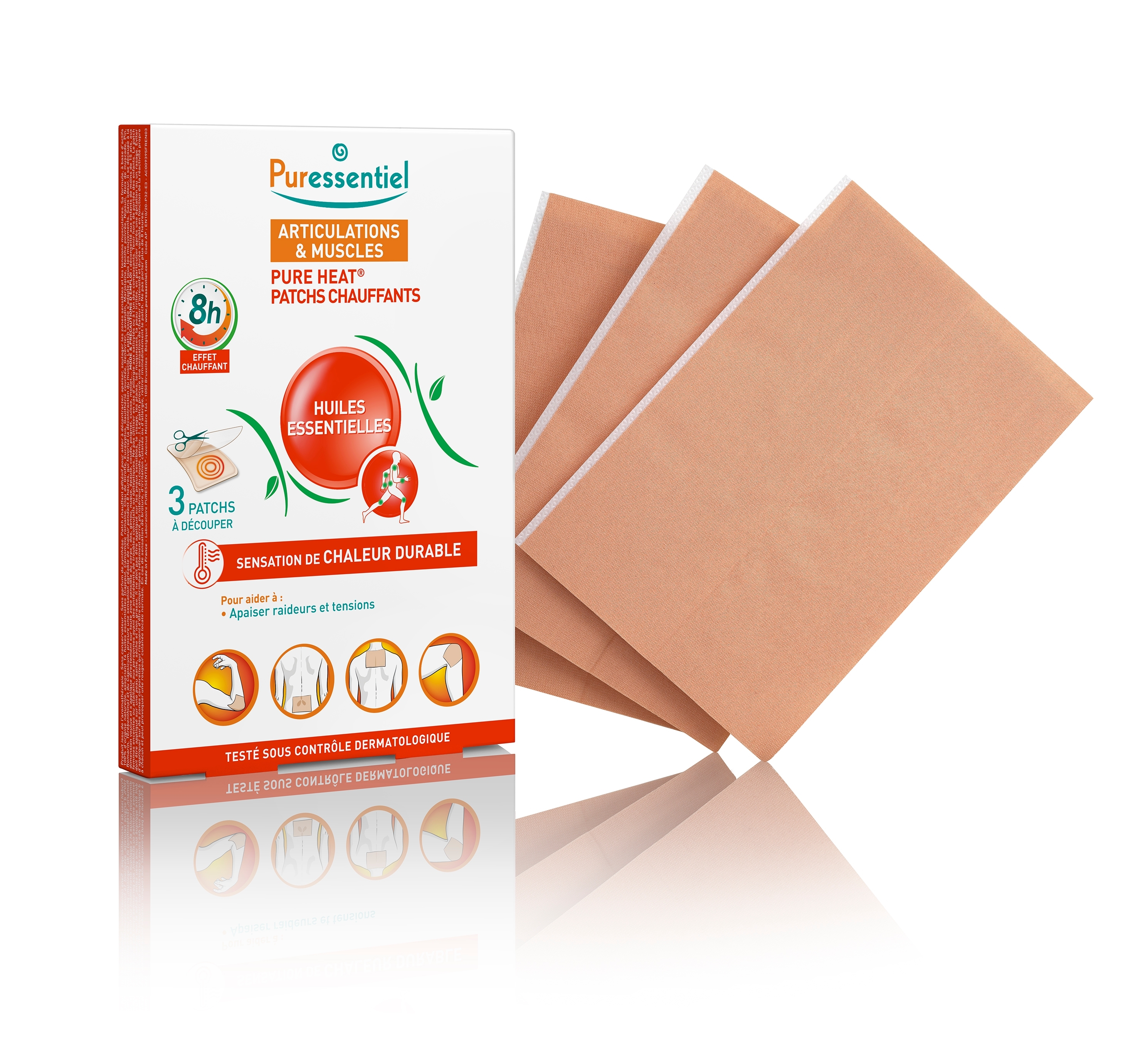 Patchs Chauffants articulations et muscles aux 14 Huiles Essentielles 3 Patchs