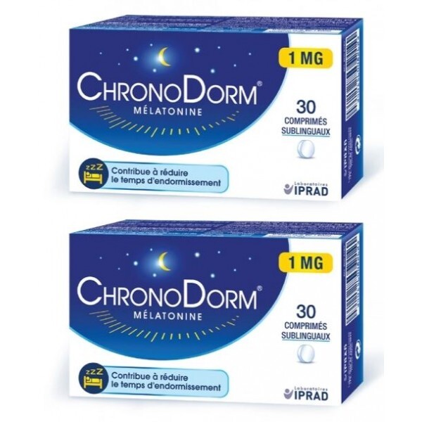 Chronodorm Mélatonine sublinguaux duo 1mg 2x30 comprimés
