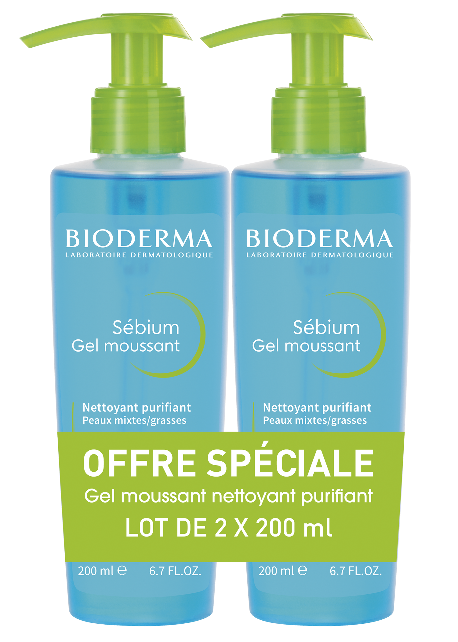 Format LEADER SEBIUM Moussant - lot de 2x200 ml