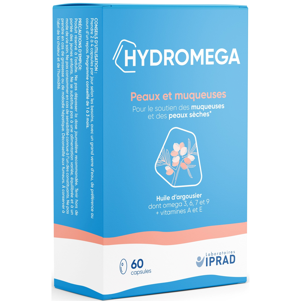Hydromega peaux et muqueuses boîte de 60 capsules végétales
