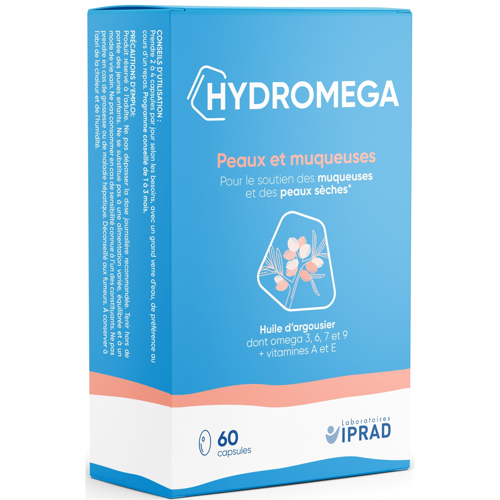 Hydromega peaux et muqueuses boîte de 60 capsules végétales