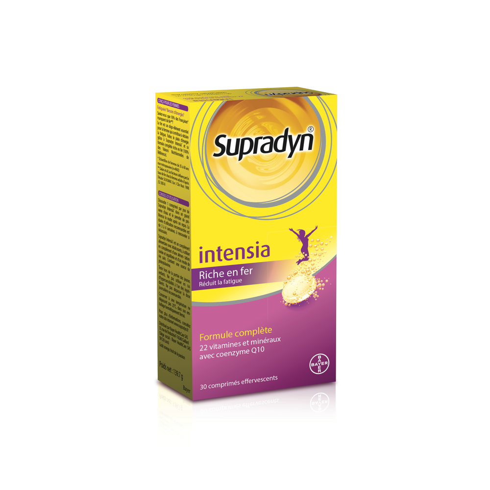 Supradyn Intensia Vitamines, Minéraux et Fer 30 comprimés effervescents Réduit la fatigue