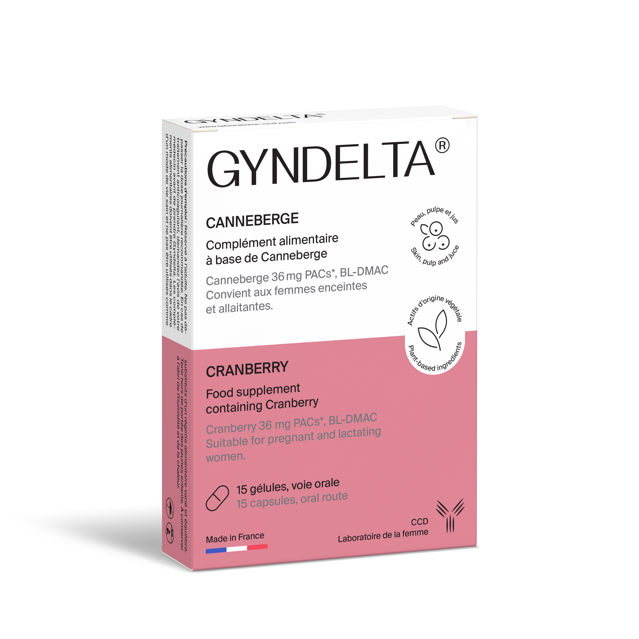 Gyndelta Cranberry 36mg pacs 15 gélules