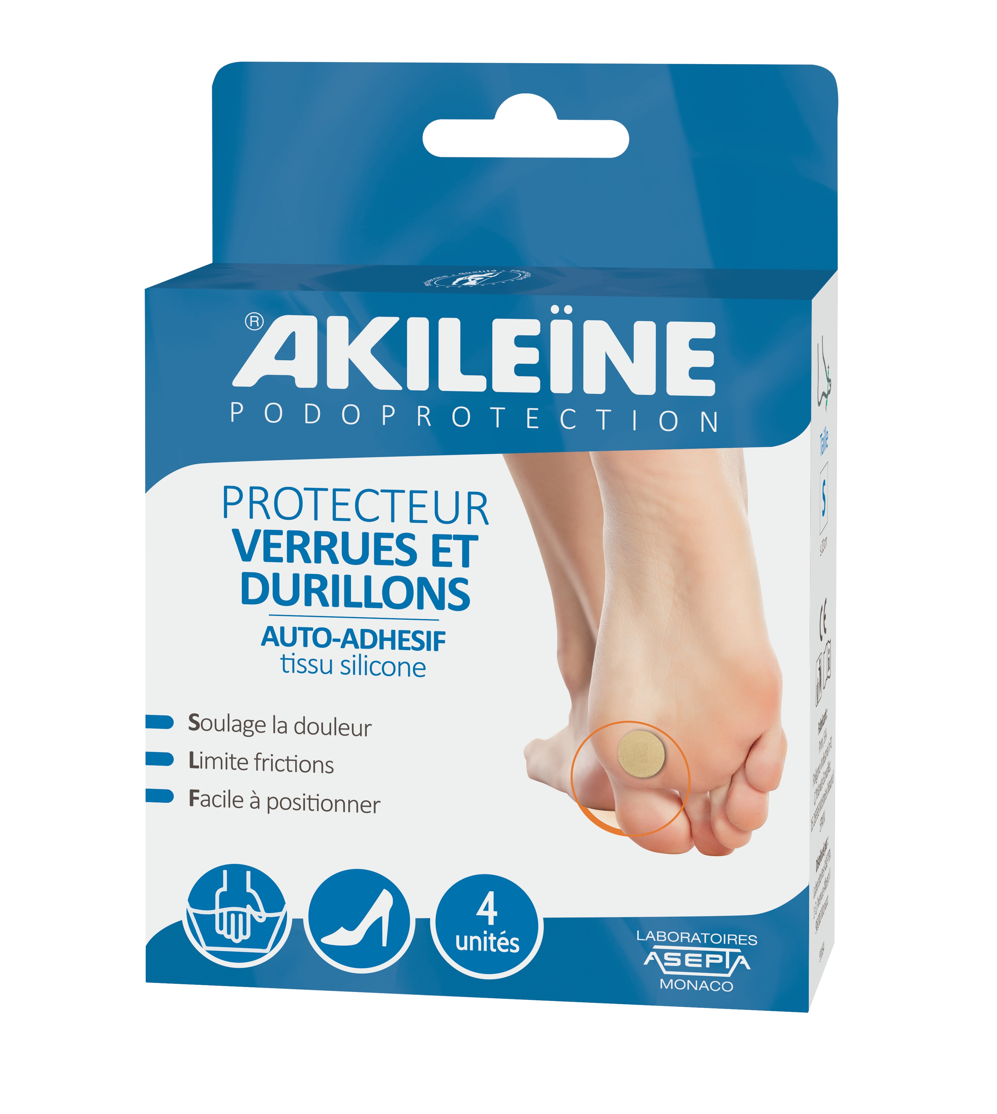 Podoprotection protecteur auto-adhésif verrues et durillons 4 unités