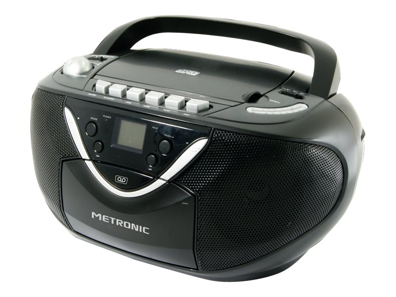 METRONIC Lecteur Cd Cassette Mp3 Avec Lecteur Cassette, Fm, Entrée Audio - Met 47713