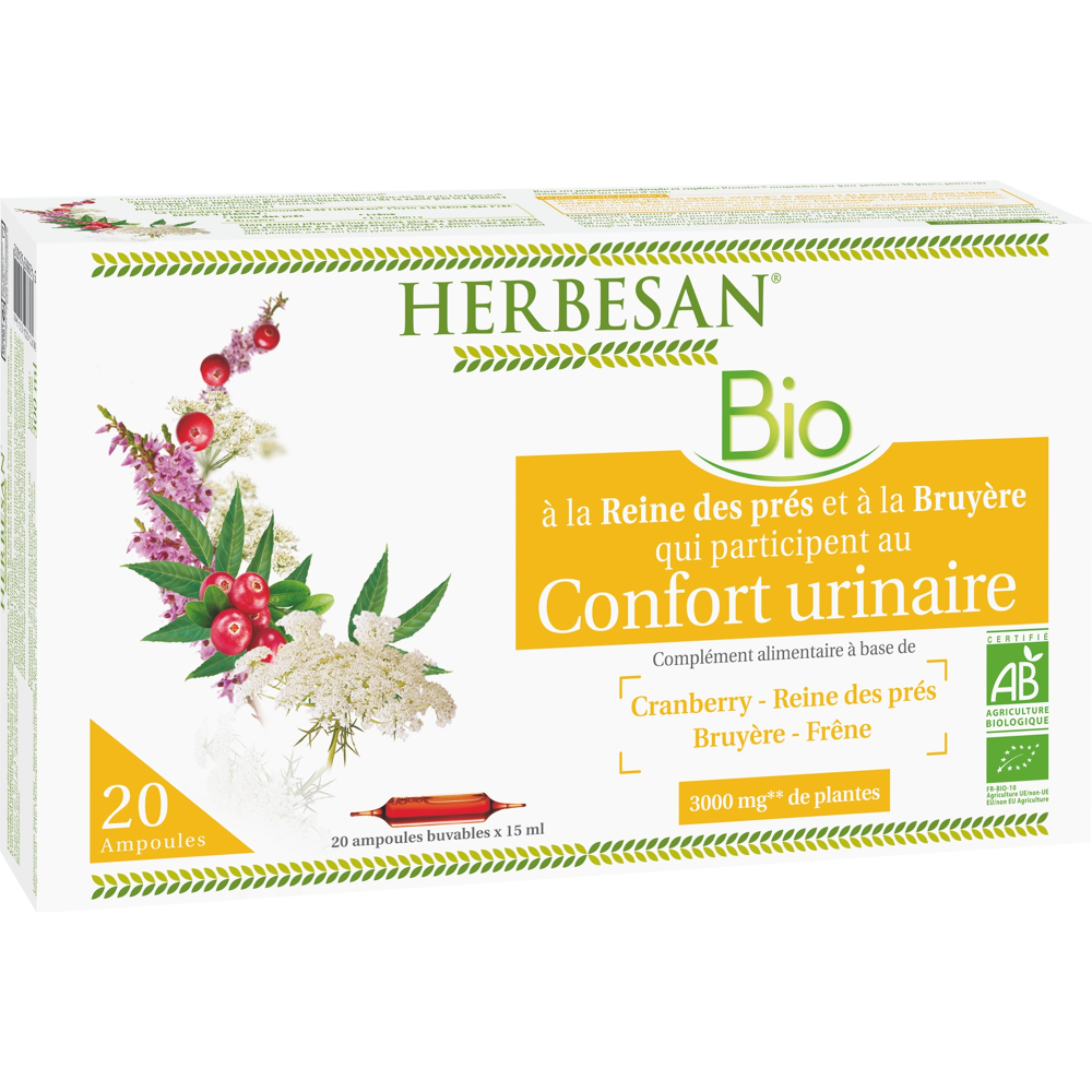 Phyto confort urinaire bio 20 ampoules de 15ml