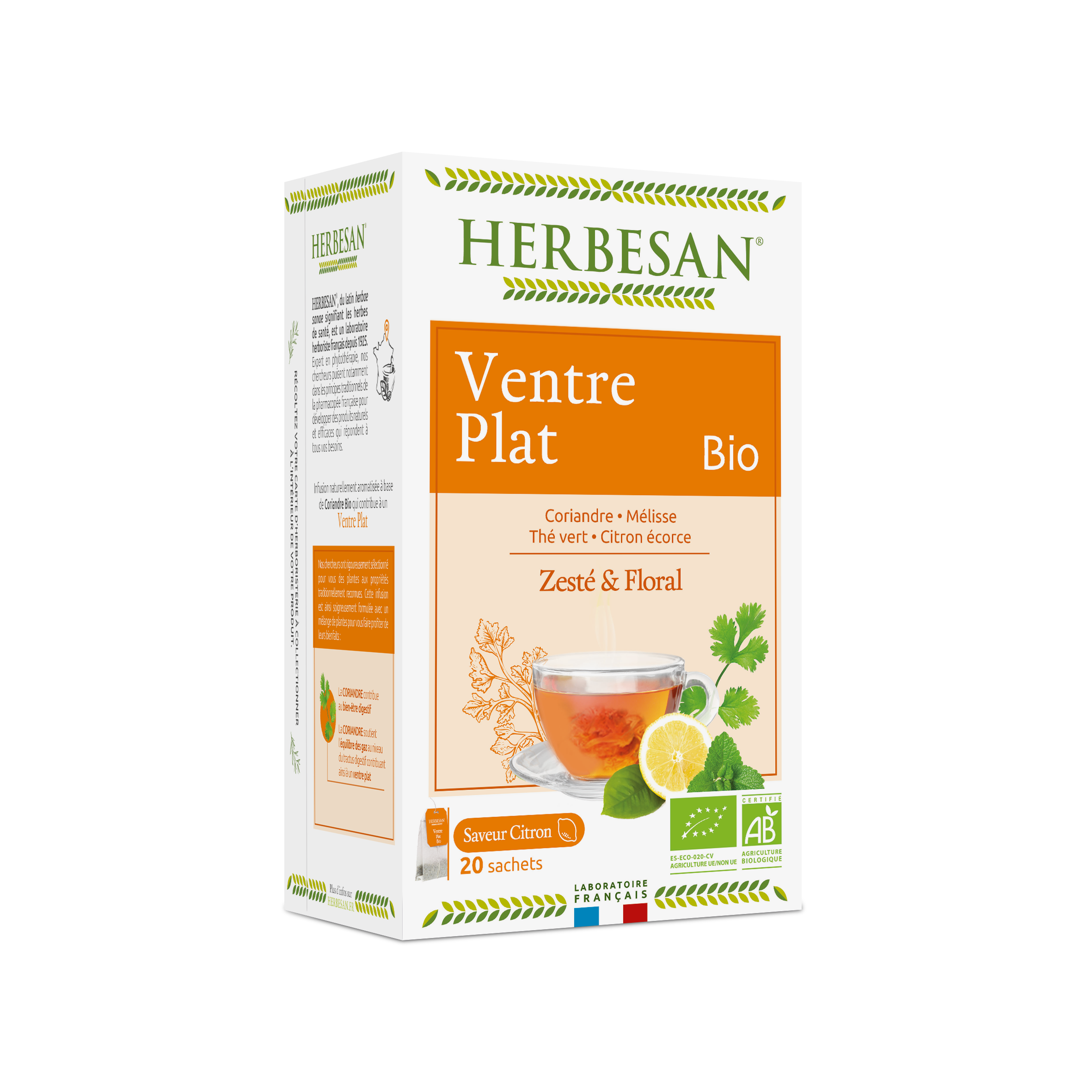 Infusion coriandre ventre plat bio 20 sachets