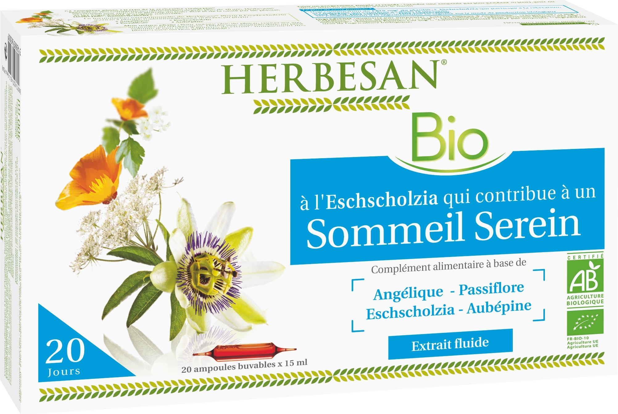 Phyto Sommeil serein 20 ampoules de 15ml