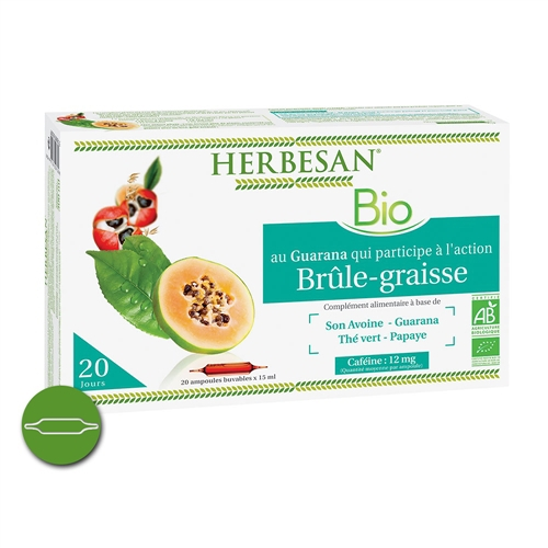 Guarana bio brûle-graisse 20 ampoules de 15ml