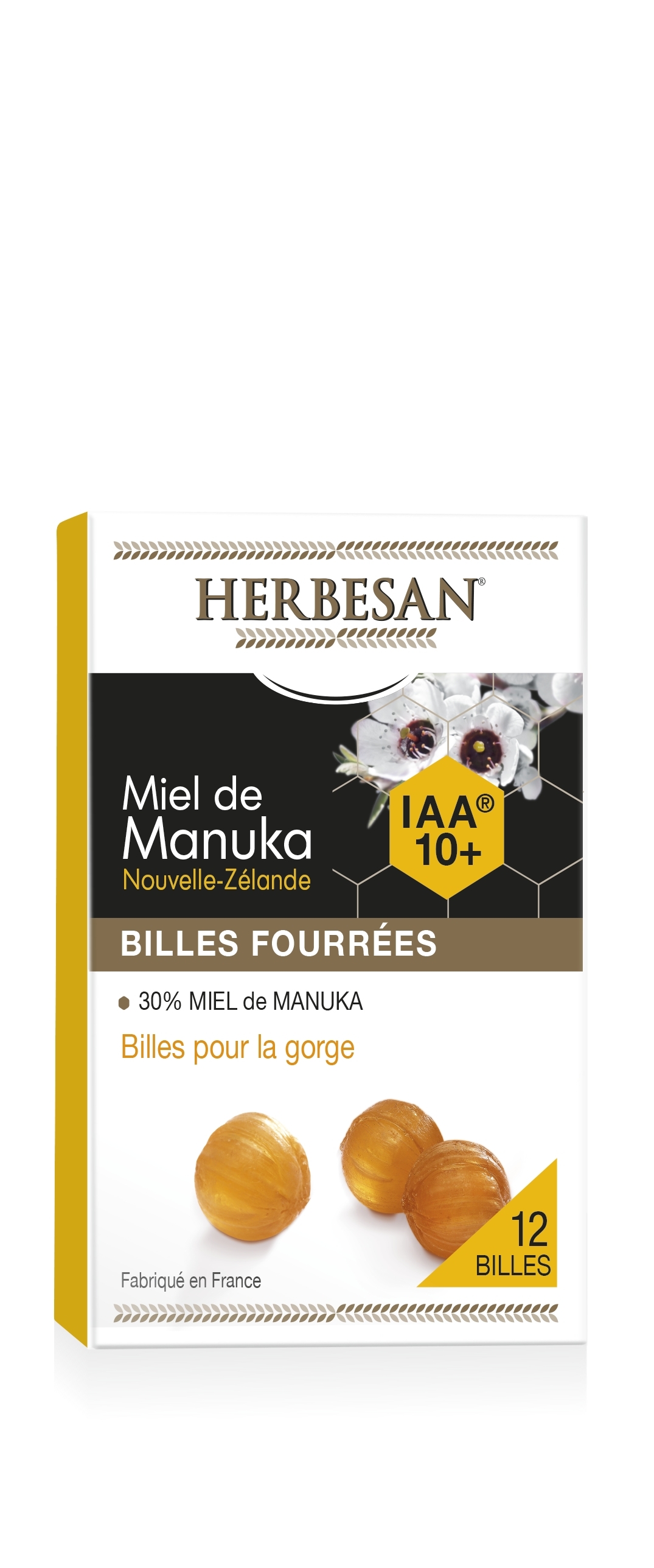Billes fourrées miel de manuka iaa10+
