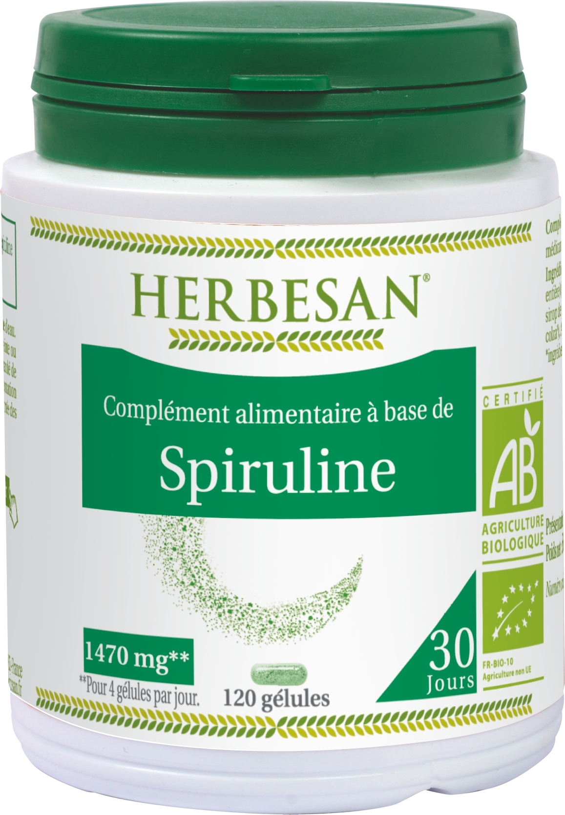 Phyto spiruline bio 120 gélules