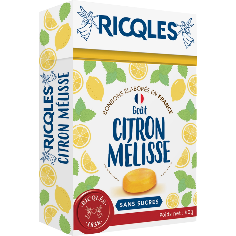 Bonbons sucrés cuits citron melisse sans sucres - 40g