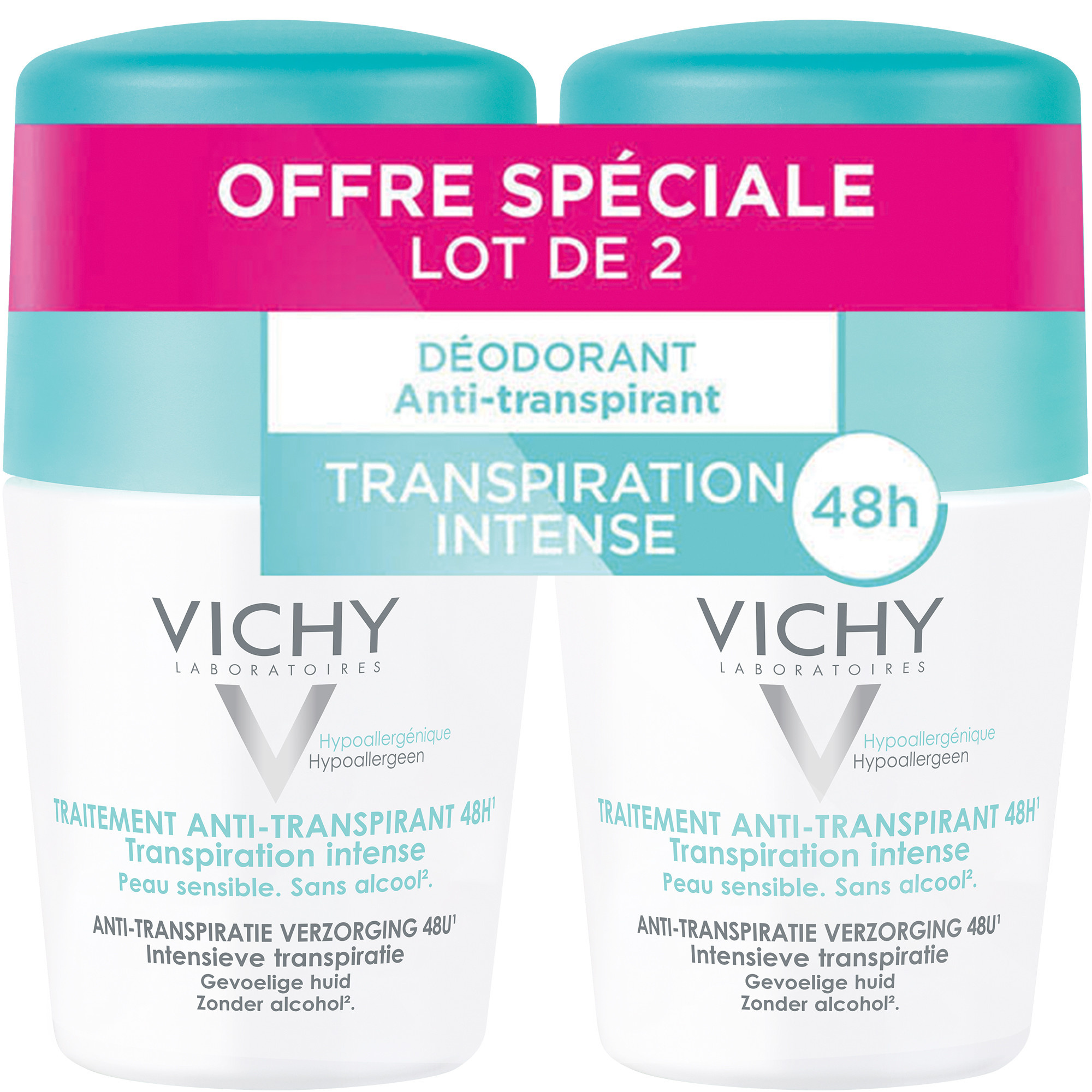 Déodorant anti transpirant bille 2x50ml
